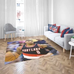 Damian Lillard Powerful NBA Basketball Player Rug 2