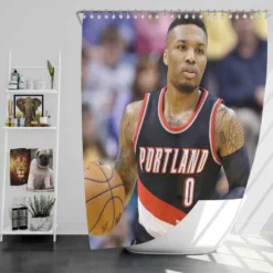 Damian Lillard Powerful NBA Basketball Player Shower Curtain