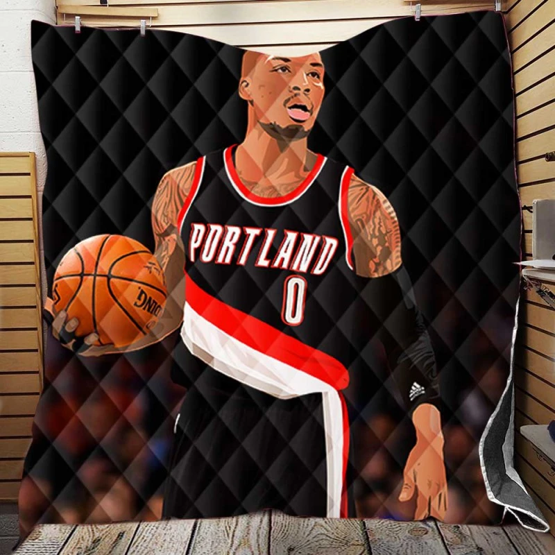 Damian Lillard Top Ranked NBA Basketball Player Quilt Blanket