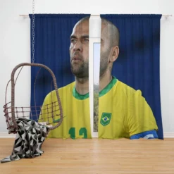 Dani Alves Brazilian professional Football Player Window Curtain
