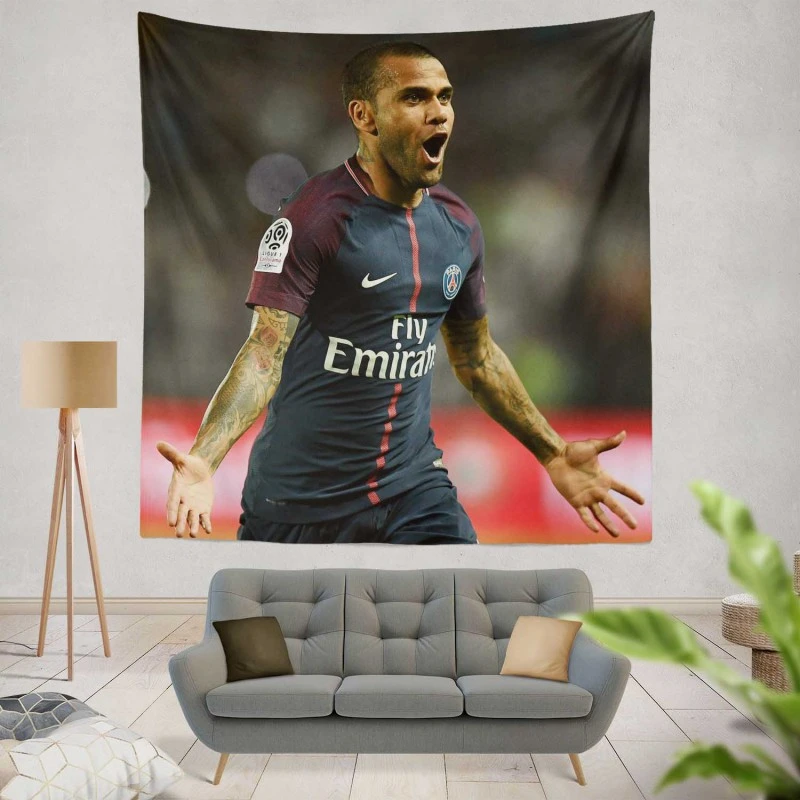 Dani Alves Top Ranked Brazilian Football Player Tapestry