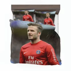 David Beckham Active Player in Red Jersey Bedding Set 1