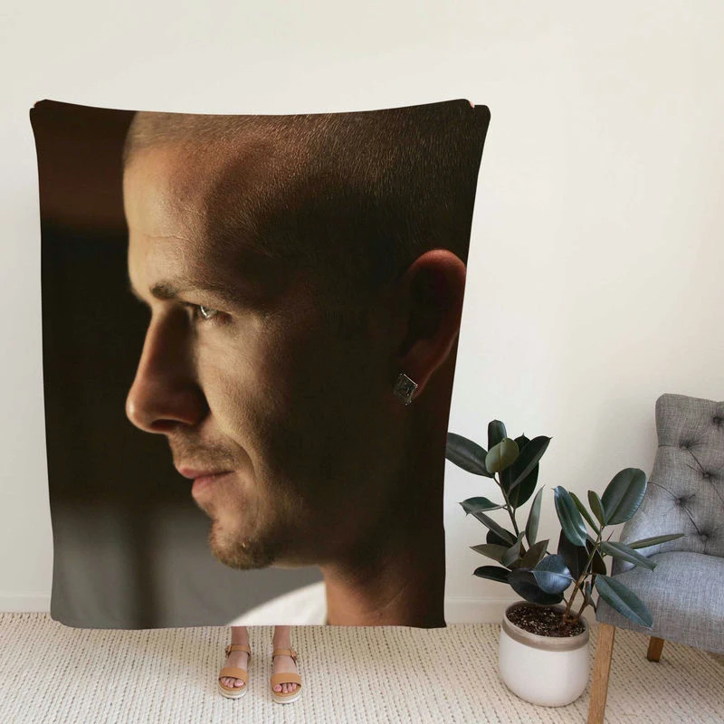 David Beckham Energetic Football Player Fleece Blanket