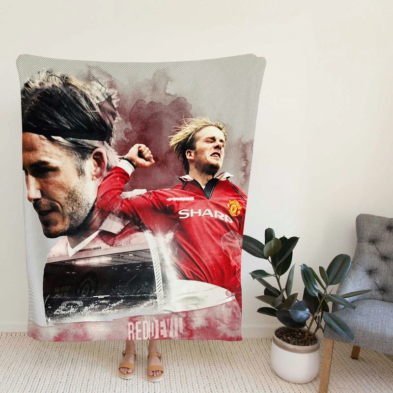 David Beckham Manchester United Football Player Fleece Blanket