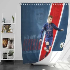 David Beckham Premier League Player Shower Curtain