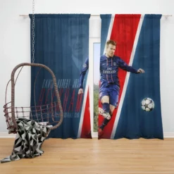 David Beckham Premier League Player Window Curtain