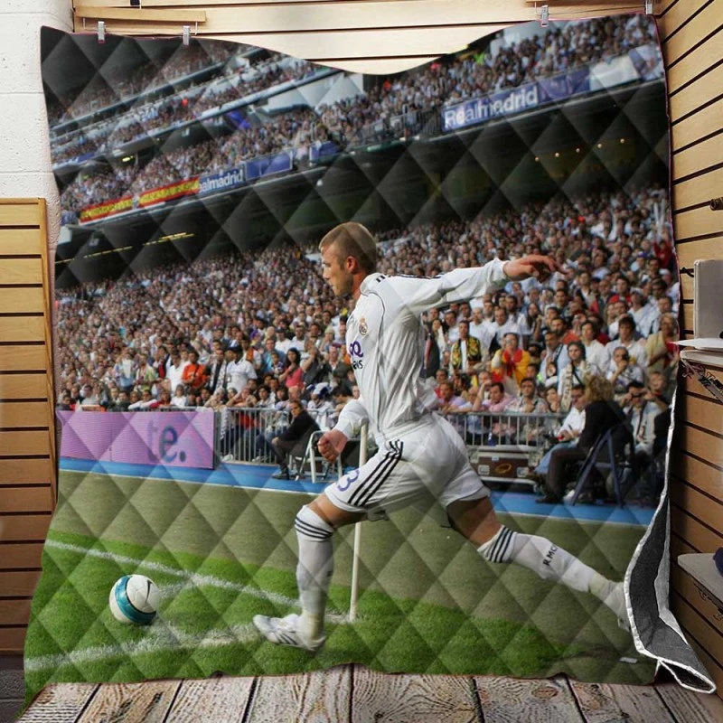 David Beckham Real Madrid Famous Player Quilt Blanket