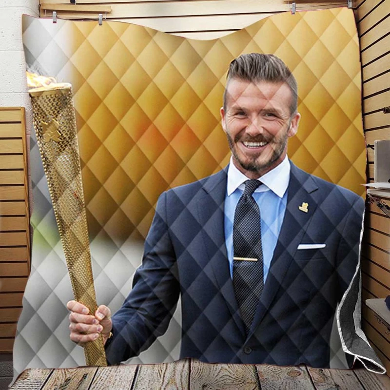 David Beckham in London Olympic Quilt Blanket