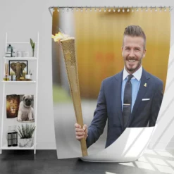 David Beckham in London Olympic Shower Curtain