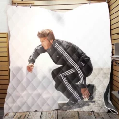 David Beckham in Nike Black Kit Quilt Blanket