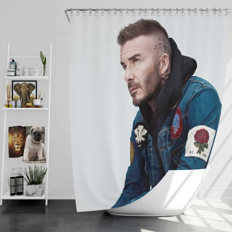 David Robert Joseph Beckham Football Player Shower Curtain