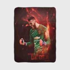 David de Gea Awarded Man United Football Player Fleece Blanket 1