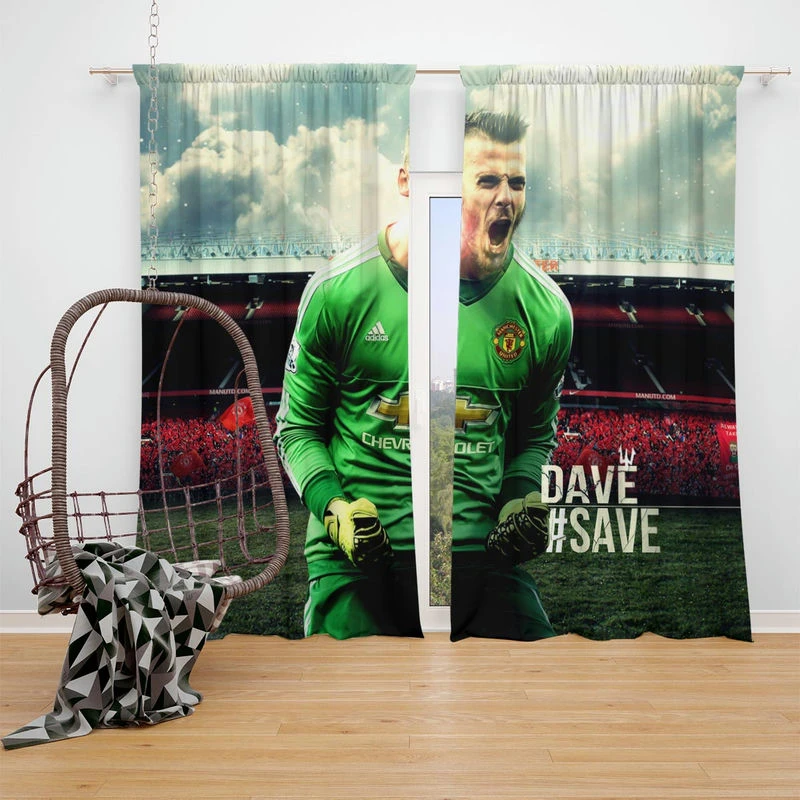 David de Gea Famous Man United Football Player Window Curtain