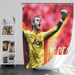 David de Gea Powerfull Spanish Football Player Shower Curtain