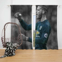 David de Gea Professional Spanish Football Player Window Curtain