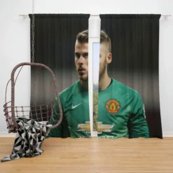 David de Gea Strong Man United Football Player Window Curtain