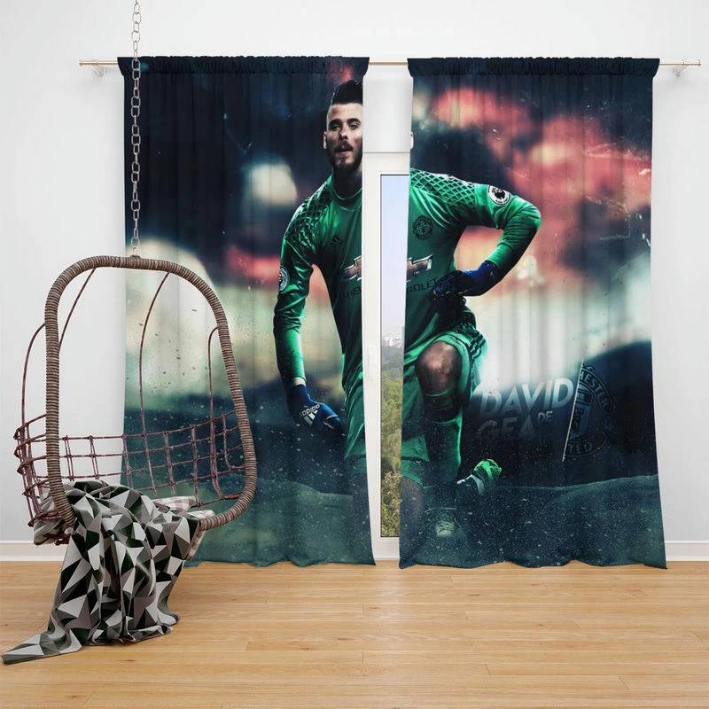 David de Gea Top Ranked Spanish Football Player Window Curtain