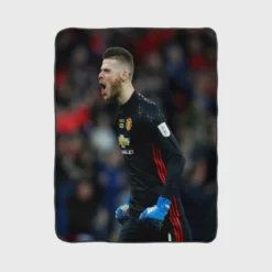 David de Gea in Black Jersey Fleece Blanket 1