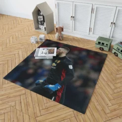 David de Gea in Black Jersey Rug 1