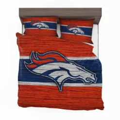 Denver Broncos NFL Wood Design Logo Bedding Set 1