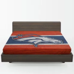 Denver Broncos NFL Wood Design Logo Fitted Sheet 1