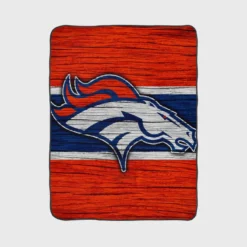 Denver Broncos NFL Wood Design Logo Fleece Blanket 1