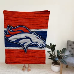 Denver Broncos NFL Wood Design Logo Fleece Blanket