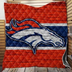 Denver Broncos NFL Wood Design Logo Quilt Blanket