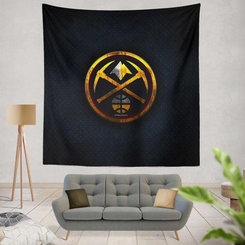 Denver Nuggets Powerful NBA Team Logo Tapestry