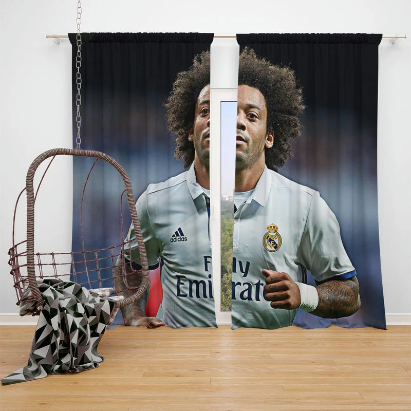 Dependable Sports Player Marcelo Vieira Window Curtain