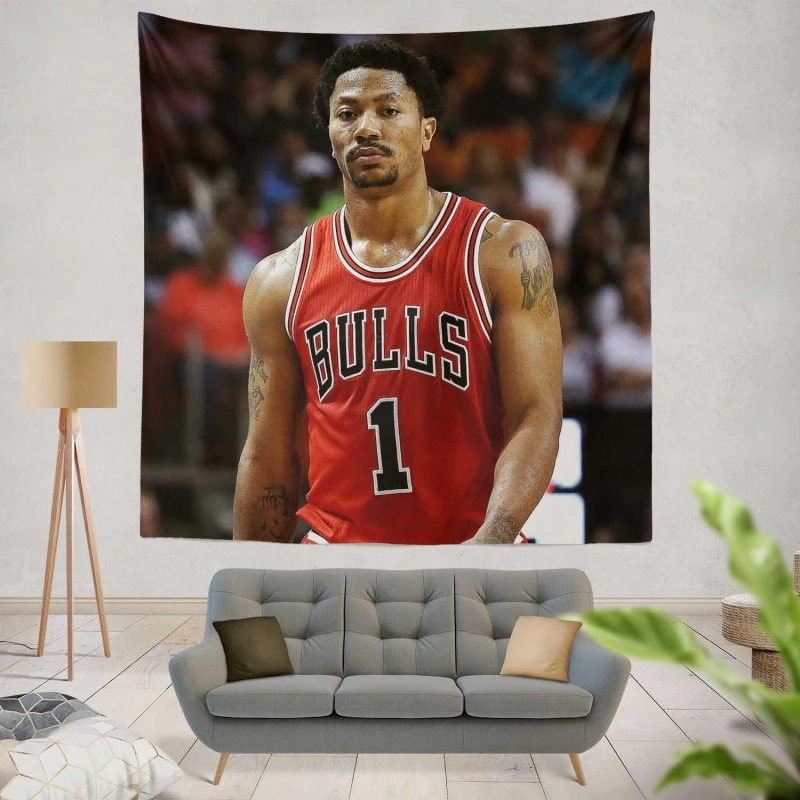 Derrick Rose Top Ranked NBA Basketball Player Tapestry