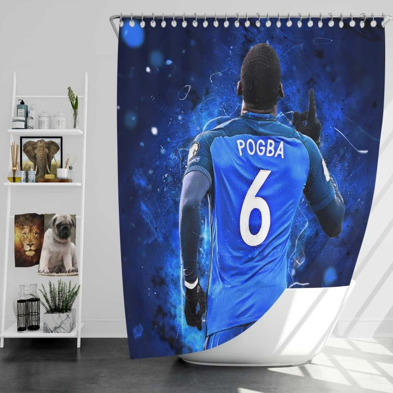 Determined Footballer Player Paul Pogba Shower Curtain
