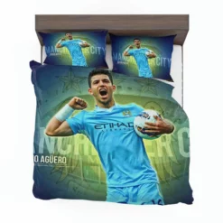 Determined Footballer Player Sergio Aguero Bedding Set 1