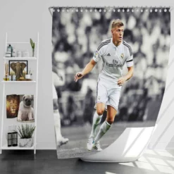 Determined Madrid Footballer Toni Kroos Shower Curtain