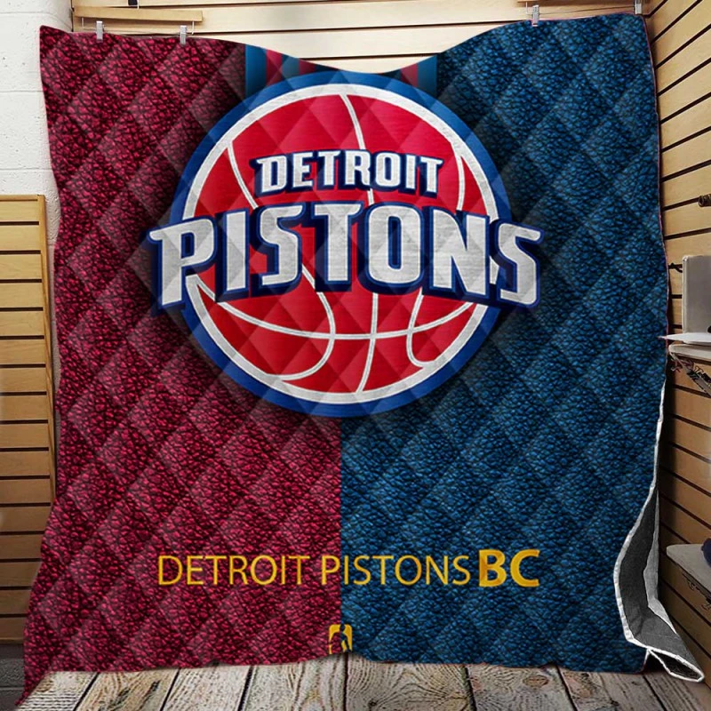 Detroit Pistons Energetic NBA Basketball Club Quilt Blanket