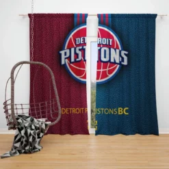 Detroit Pistons Energetic NBA Basketball Club Window Curtain