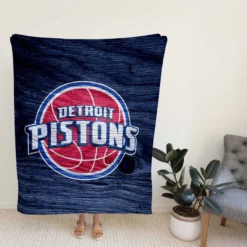 Detroit Pistons Powerful NBA Basketball Club Fleece Blanket