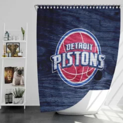 Detroit Pistons Powerful NBA Basketball Club Shower Curtain