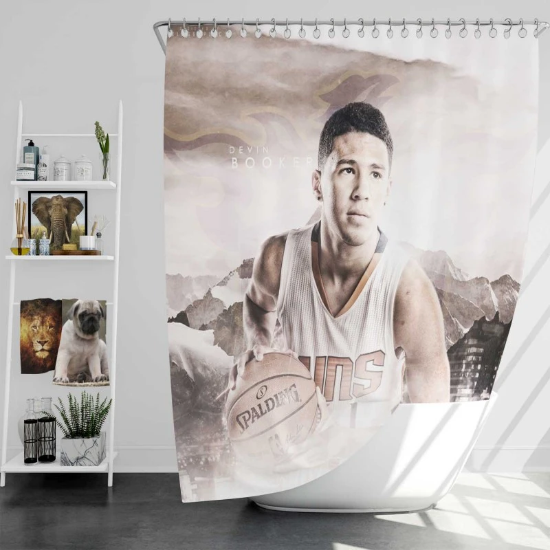 Devin Booker Popular NBA Basketball Player Shower Curtain