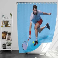 Dominic Thiem Energetic Austrian Tennis Player Shower Curtain