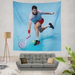 Dominic Thiem Energetic Austrian Tennis Player Tapestry