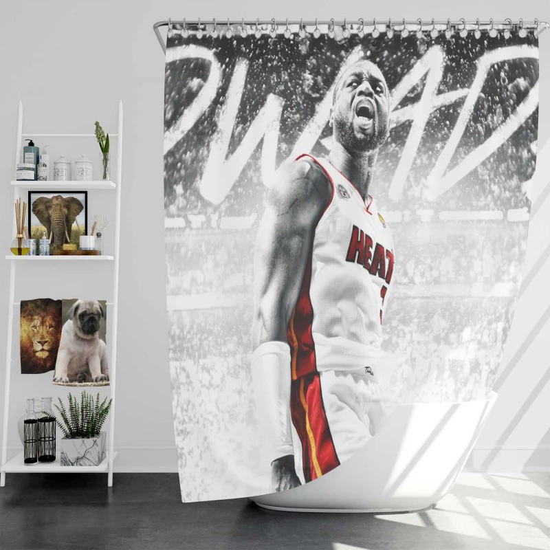 Dwyane Wade NBA Basketball Player Shower Curtain