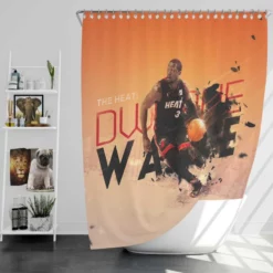 Dwyane Wade Professional NBA Basketball Player Shower Curtain