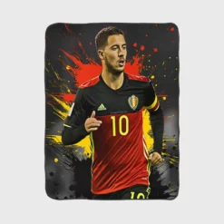 Eden Hazard Awarded Belgium Soccer Player Fleece Blanket 1