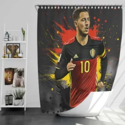 Eden Hazard Awarded Belgium Soccer Player Shower Curtain