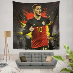 Eden Hazard Awarded Belgium Soccer Player Tapestry