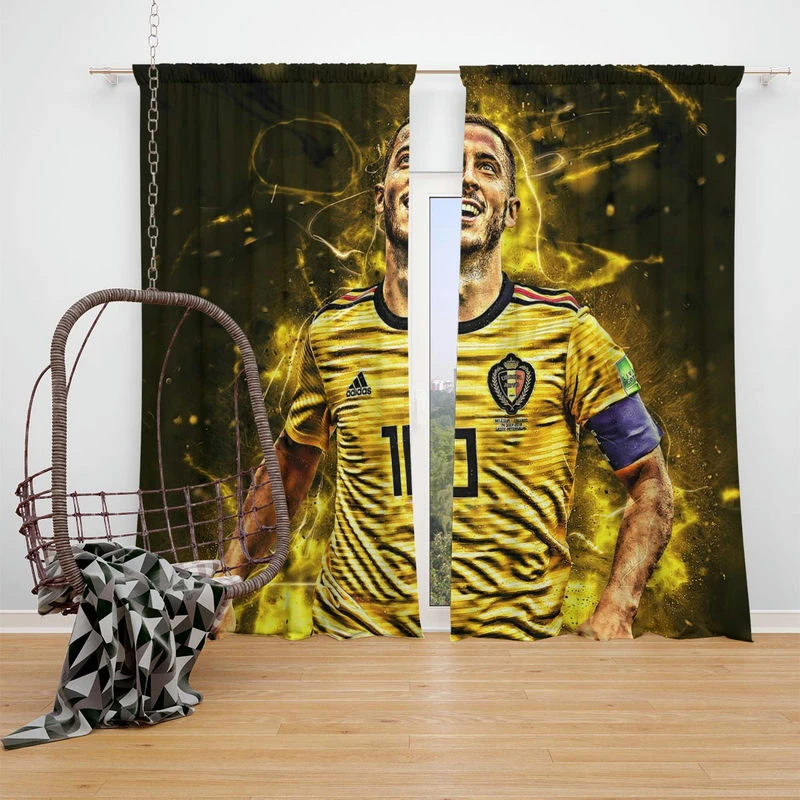 Eden Hazard FIFA World Cup Player Window Curtain