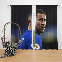 Eden Hazard Premier League Soccer Player Window Curtain