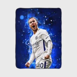 Eden Hazard in Chelsea White Jersey Fleece Blanket 1