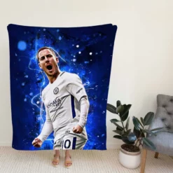 Eden Hazard in Chelsea White Jersey Fleece Blanket